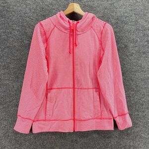 Made For Life Full Zip Hoodie Women PS Petite Red Striped Hooded Long Sleeve
